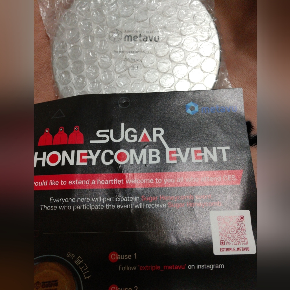 Sugar honeycomb cookie in popular Netflix series Squid Games from MetaVu CES LV